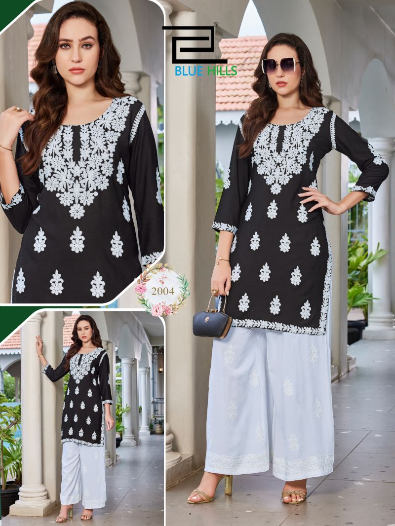 Blue Hills Messi Vol 3 Rayon Thread Work Kurti With Bottom Collection — Wholesale Kurtis, Blue Hills wholesale from Surat — Photo 7