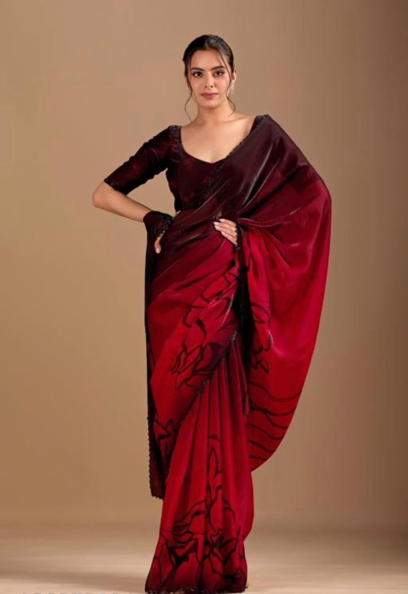 Bt 1314 Soft Space Wholesale Silk Floral Print Saree Collection — Festival Sarees, Vardan Ethnic wholesale from Surat — Photo 4
