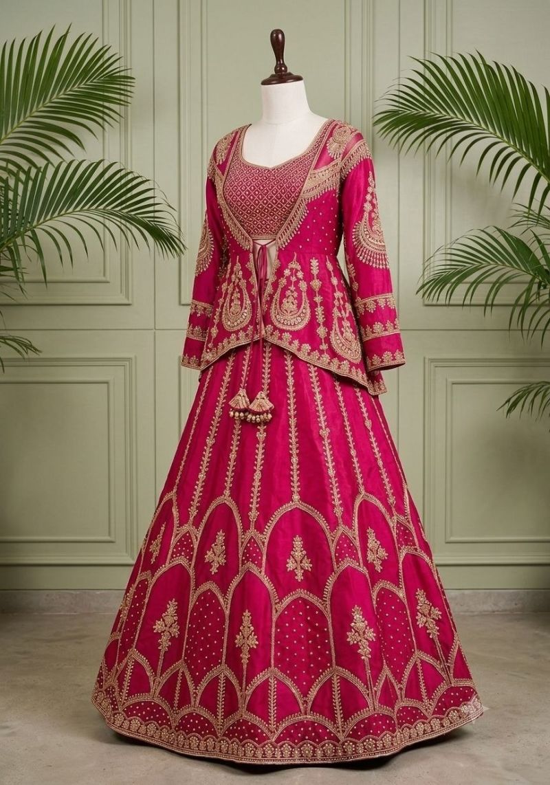 Bt 7165 Heavy Crepe Silk Designer Lehenga Choli With Koti — Wholesale Lehenga, Vardan Ethnic wholesale from Surat — Photo 11