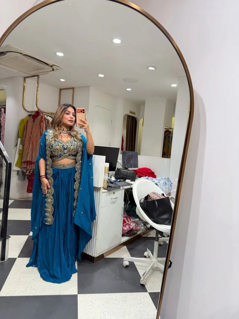 Bt 7170 Natural Crepe Embroidered Party Wear Indo Western Collection — Indo Western, Vardan Ethnic wholesale from Surat — Photo 8
