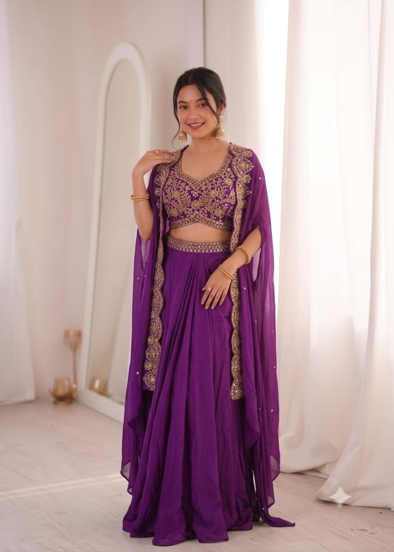 Bt 7170 Natural Crepe Embroidered Party Wear Indo Western Collection — Indo Western, Vardan Ethnic wholesale from Surat — Photo 4