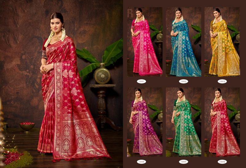Bunawat Chetnya Satin Silk Sangam Prints Saree Collection — Wholesale Sarees, Bunawat wholesale from Surat — view 5