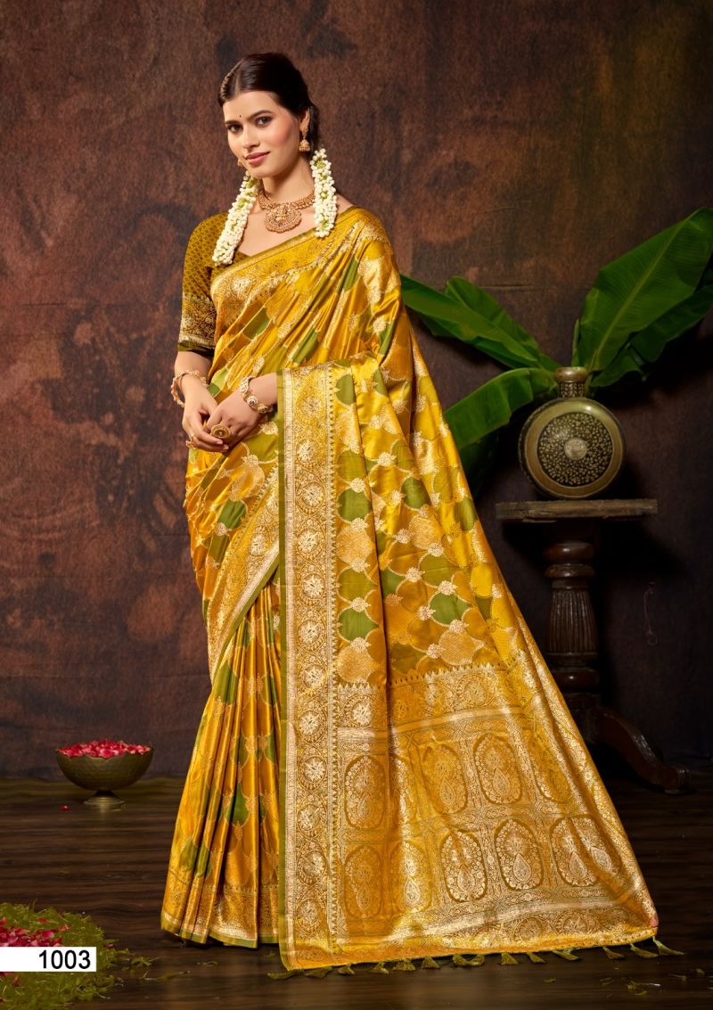 Bunawat Chetnya Satin Silk Sangam Prints Saree Collection — Wholesale Sarees, Bunawat wholesale from Surat — view 4