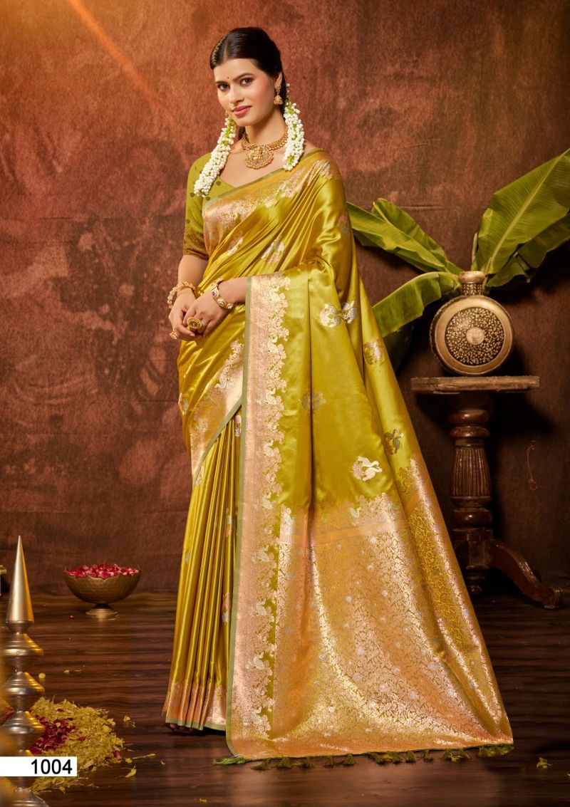 Bunawat Masru Satan Vol 3 Satin Silk Sangam Prints Saree Collection — Wholesale Sarees, Bunawat wholesale from Surat — Photo 2
