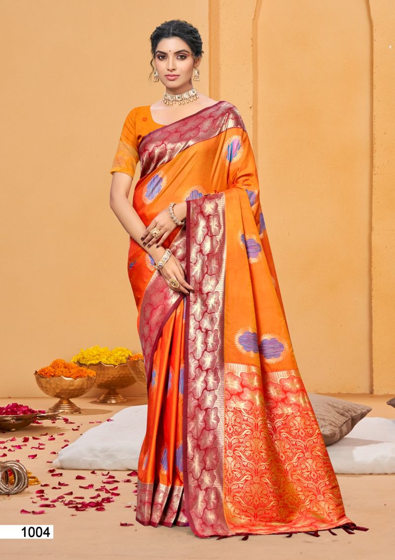 Bunawat Rangraz 2 Soft Silk Sangam Prints Woven Work Saree