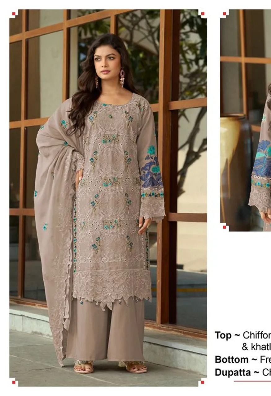 Deepsy D 2415 A To D Chiffon Embroidered Salwar Kameez Catalog — Wholesale Salwar Suits, Deepsy Suit wholesale from Surat — view 4