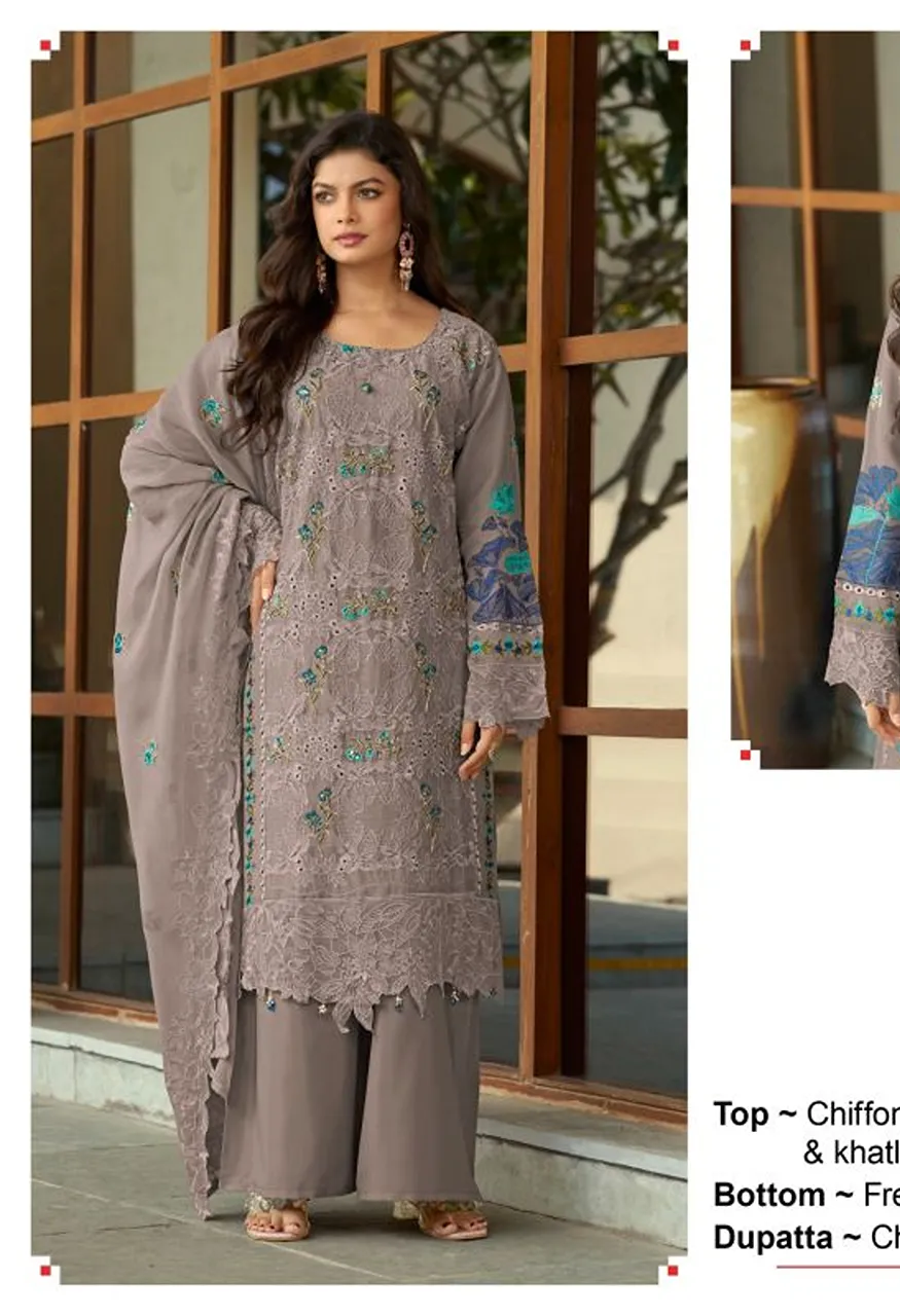 Deepsy D 2415 A To D Chiffon Embroidered Salwar Kameez Catalog — Wholesale Salwar Suits, Deepsy Suit wholesale from Surat — view 3