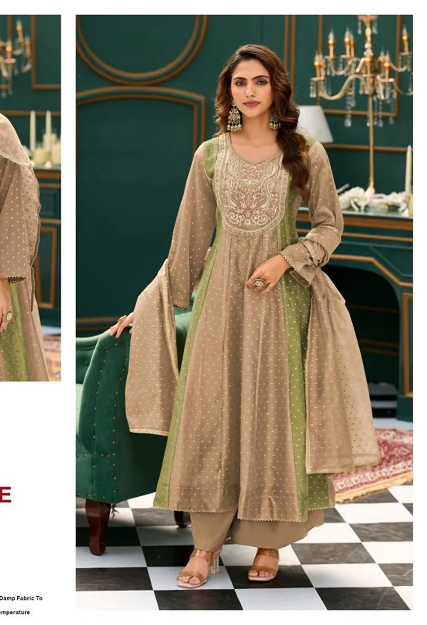 Deepsy D 3532 A To C Readymade Tissue Silk Beats Work Designer Anarkali Suit — Wholesale Anarkali Kurti, Deepsy Suit wholesale from Surat — Photo 2