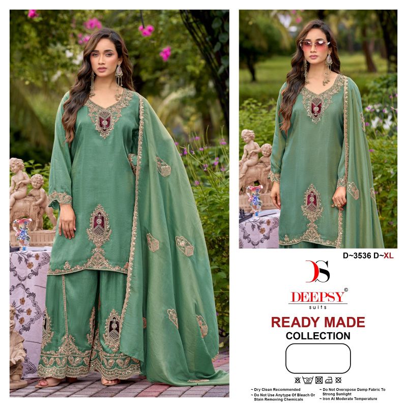 Deepsy D 3536 A To D Readymade Viscose Tissue Silk Beats Work Salwar Kameez — Wholesale Salwar Suits, Deepsy Suit wholesale from Surat — Photo 6