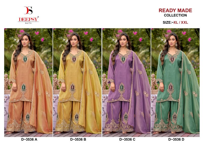 Deepsy D 3536 A To D Readymade Viscose Tissue Silk Beats Work Salwar Kameez — Wholesale Salwar Suits, Deepsy Suit wholesale from Surat — Photo 5