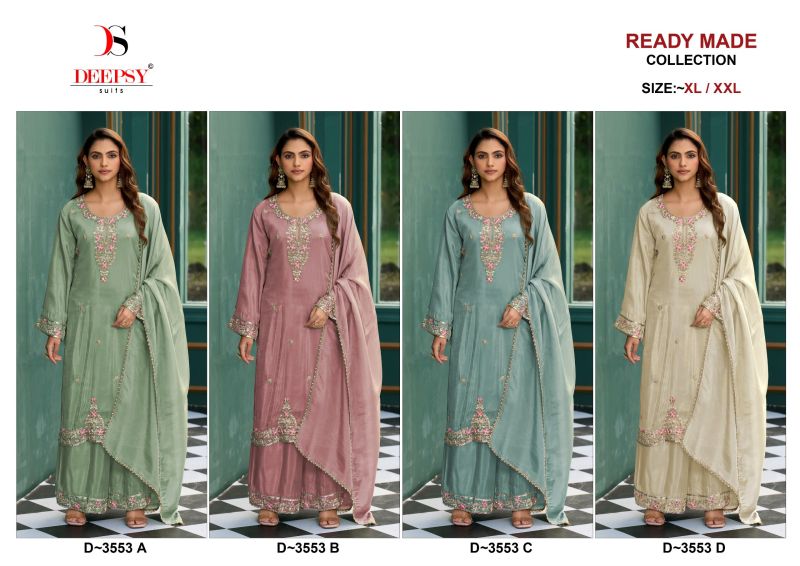 Deepsy D 3553 A To D Readymade Viscose Tissue Beats Work Salwar Kameez Catalog — Wholesale Salwar Suits, Deepsy Suit wholesale from Surat — Photo 5