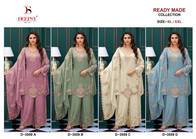 Deepsy D 3559 A To D Readymade Viscose Tissue Beats Work Salwar Kameez Catalog — Wholesale Salwar Suits, Deepsy Suit wholesale from Surat — view 5