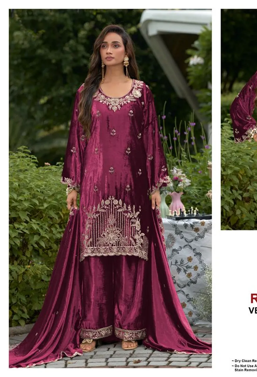 Deepsy D 3568 A To D Readymade Ice Velvet Beats Work Salwar Kameez Catalog