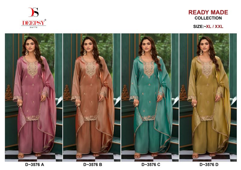 Deepsy D 3576 A To D Readymade Kimkhab Silk Beats Work Salwar Kameez Catalog — Wholesale Salwar Suits, Deepsy Suit wholesale from Surat — Photo 5