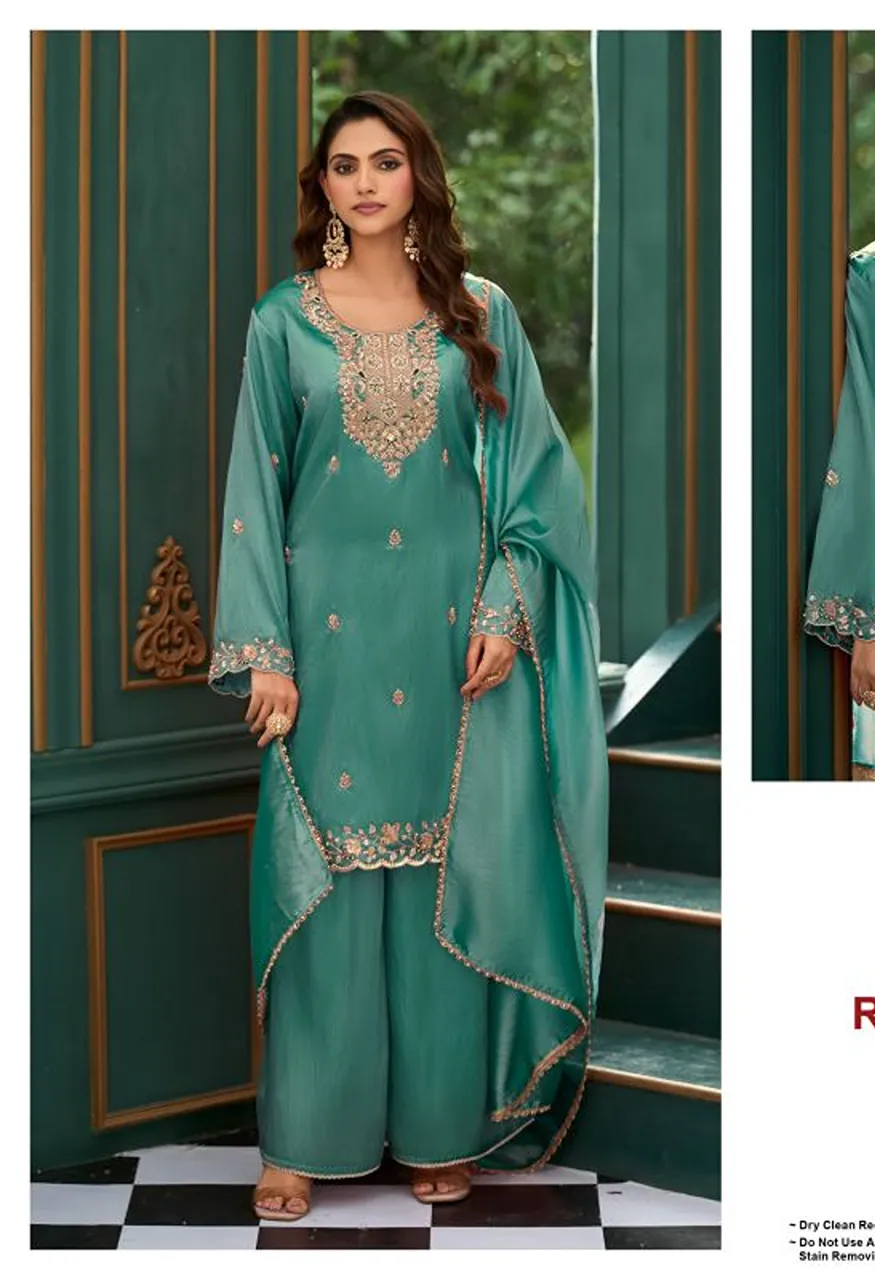 Deepsy D 3576 A To D Readymade Kimkhab Silk Beats Work Salwar Kameez Catalog — Wholesale Salwar Suits, Deepsy Suit wholesale from Surat — Photo 3