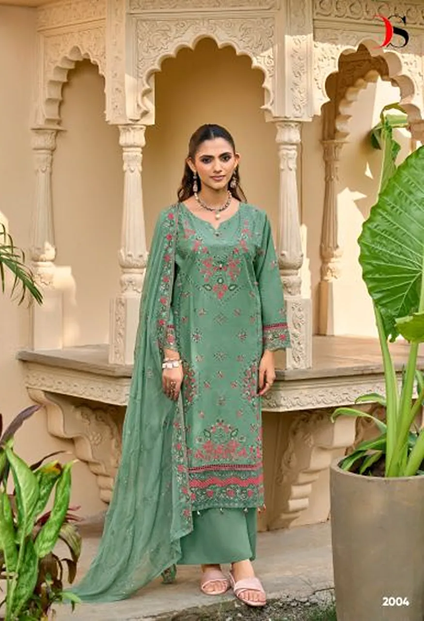 Deepsy Elaf Exclusive Vol 2 Cotton Dupatta Lawn Cotton Patch Embroidered Salwar Kameez — Wholesale Salwar Suits wholesale from Surat — Photo 5
