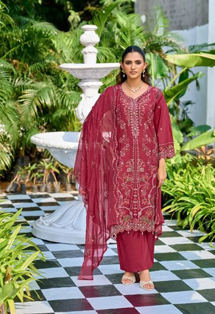 Deepsy Elaf Exclusive Vol 2 Cotton Dupatta Lawn Cotton Patch Embroidered Salwar Kameez — Wholesale Salwar Suits wholesale from Surat — Photo 4