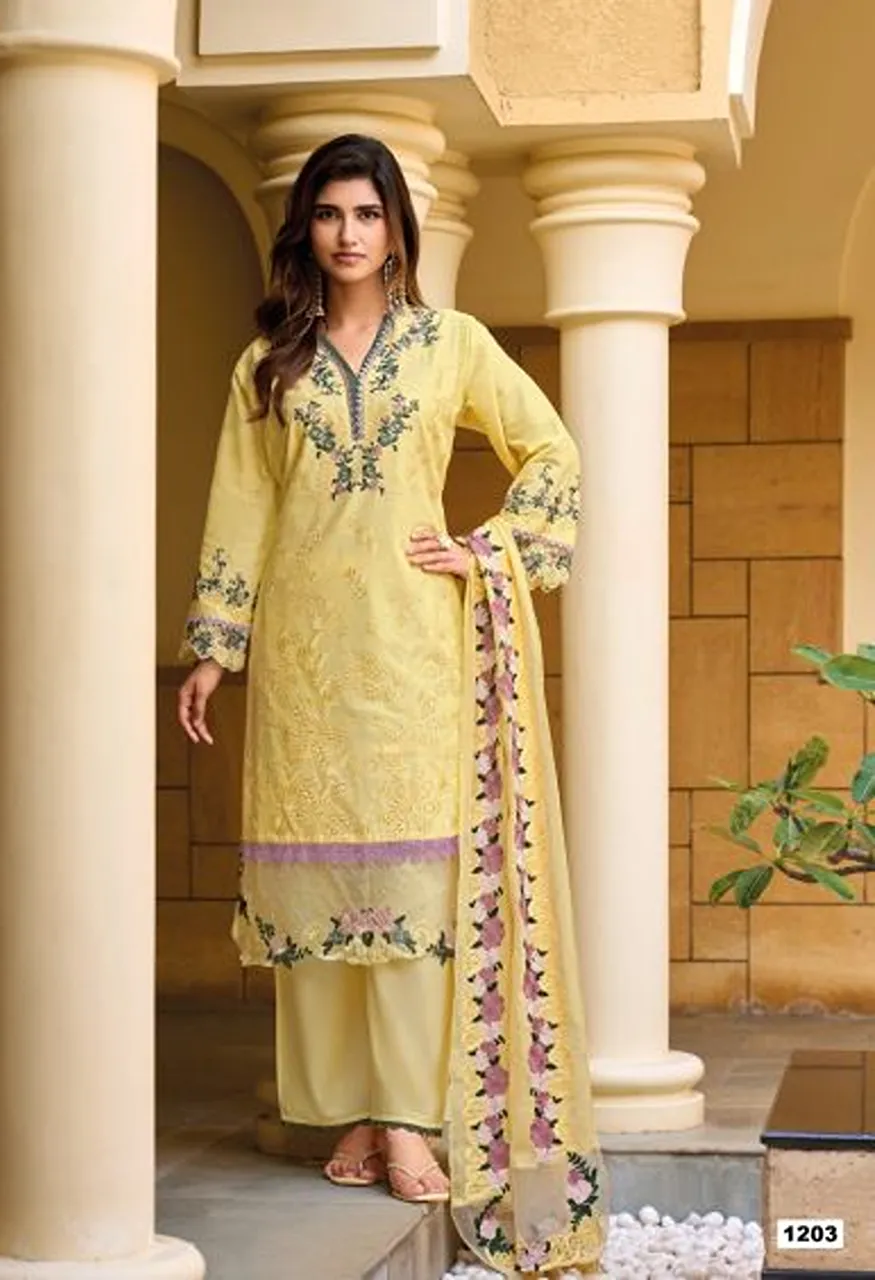Deepsy Elaf Premium Vol 12 Cotton Self Embroidered Salwar Kameez Catalog — Wholesale Salwar Suits, Deepsy Suit wholesale from Surat — Photo 2