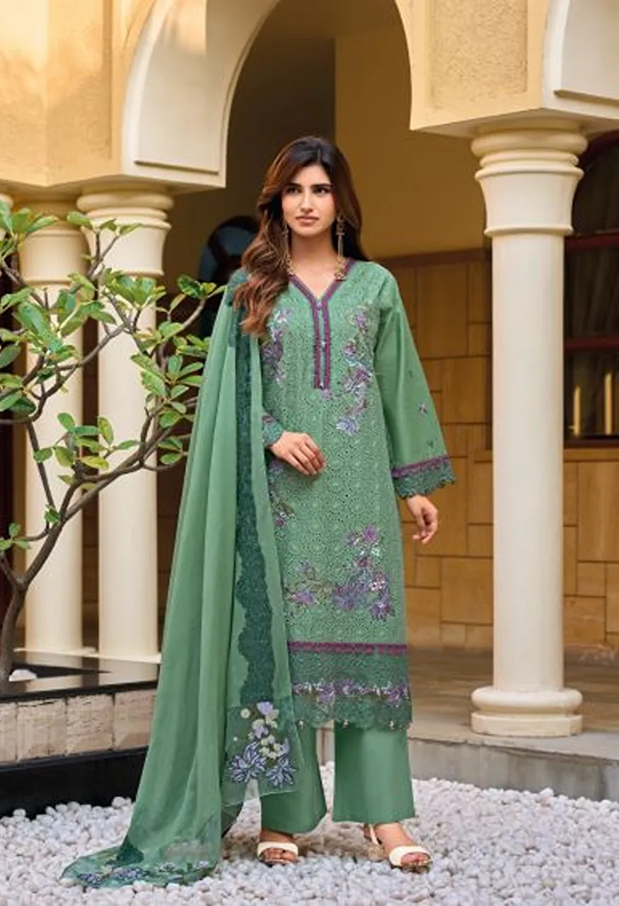 Deepsy Elaf Premium Vol 12 Cotton Self Embroidered Salwar Kameez Catalog — Wholesale Salwar Suits, Deepsy Suit wholesale from Surat — Photo 6
