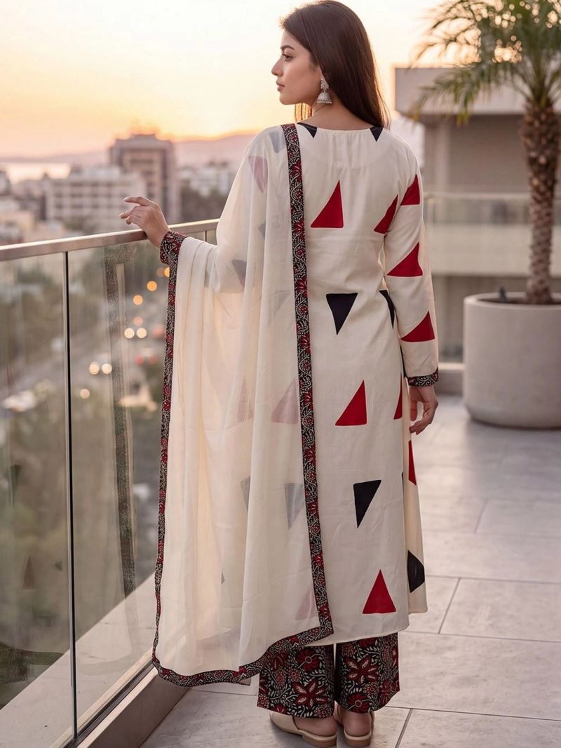 Dhruvi 525 Cotton Printed Kurti With Bottom Dupatta Collection — Wholesale Kurtis, Vardan Ethnic wholesale from Surat — Photo 3