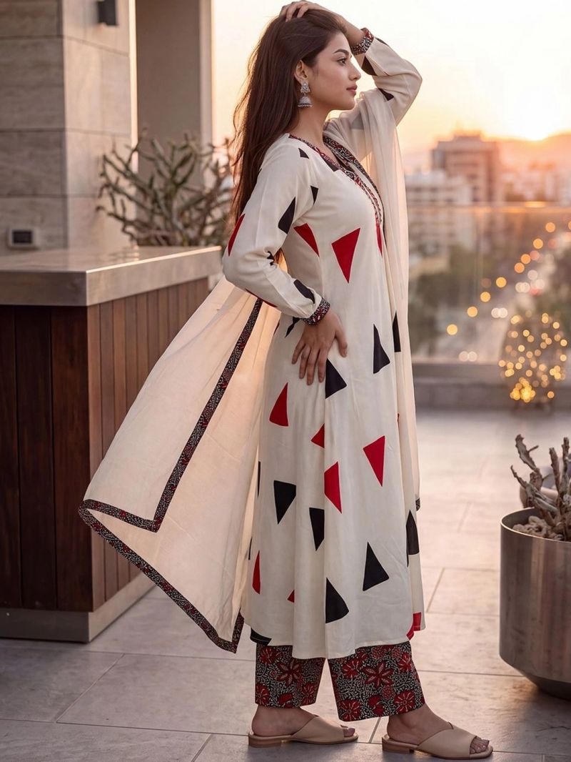 Dhruvi 525 Cotton Printed Kurti With Bottom Dupatta Collection — Wholesale Kurtis, Vardan Ethnic wholesale from Surat — Photo 2