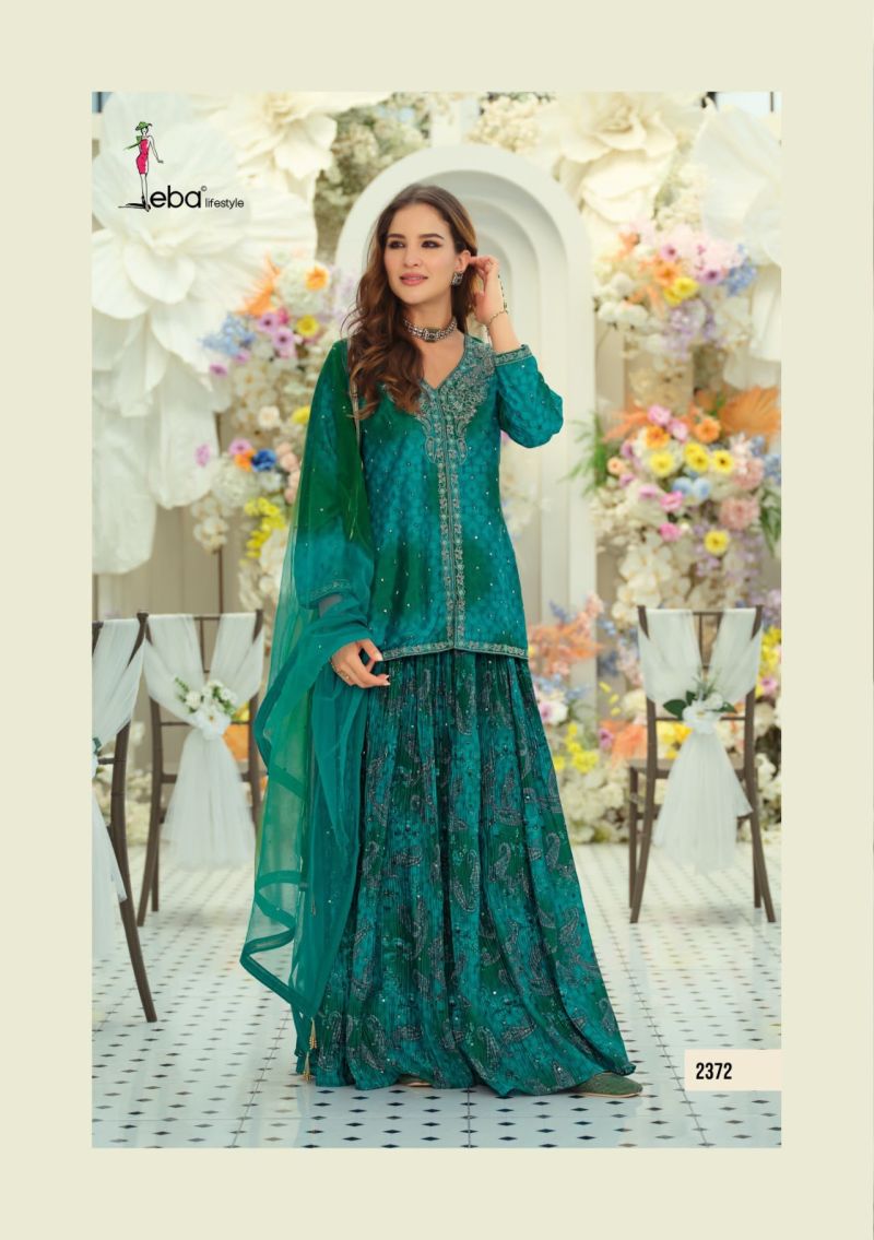 Eba D 2372 Chinon Digital Print Embroidered Designer Salwar Kameez Catalog