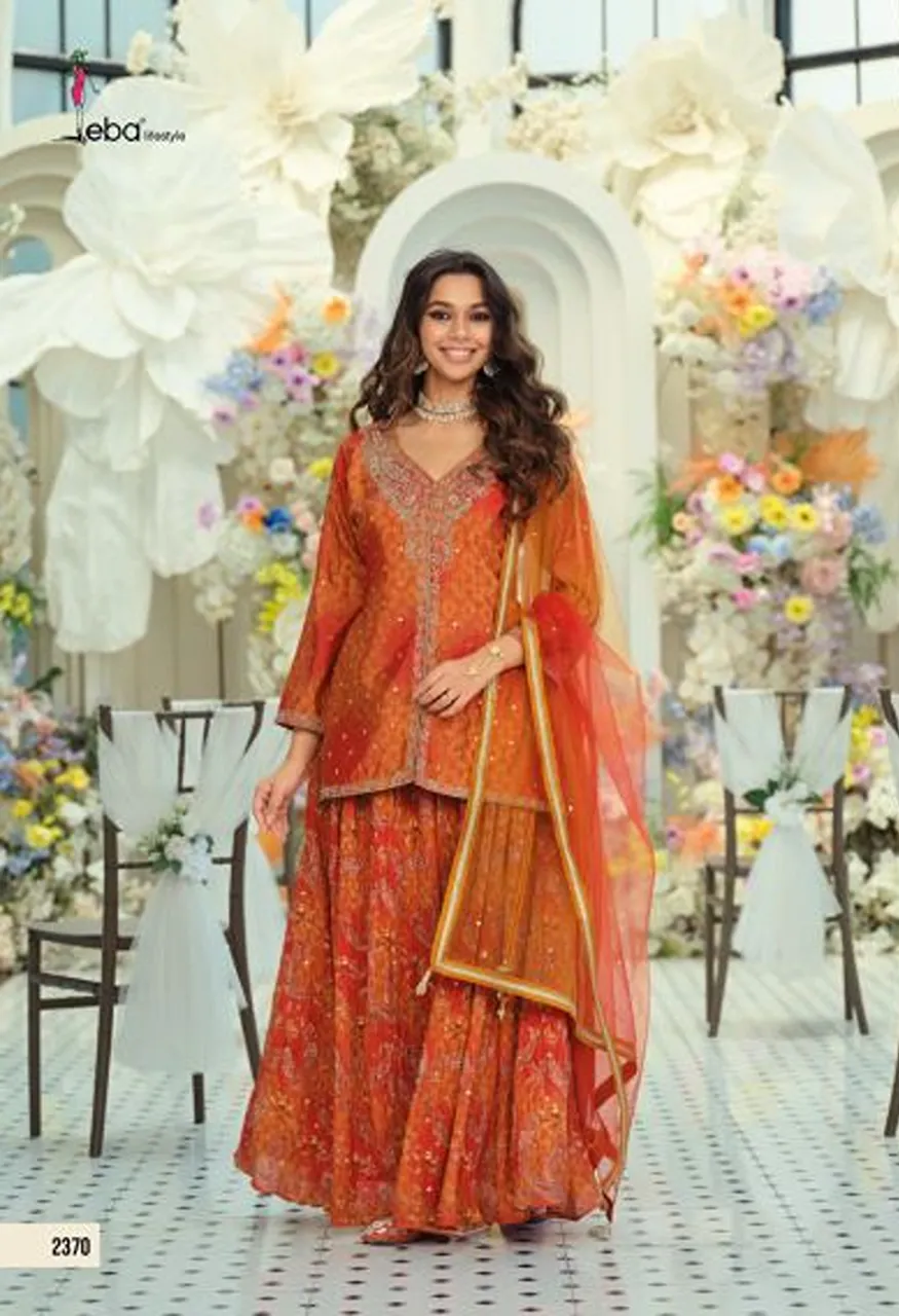 Eba Urvi Chinon Digital Print Embroidered Designer Salwar Kameez — Wholesale Salwar Suits, Eba Lifestyle wholesale from Surat — view 2