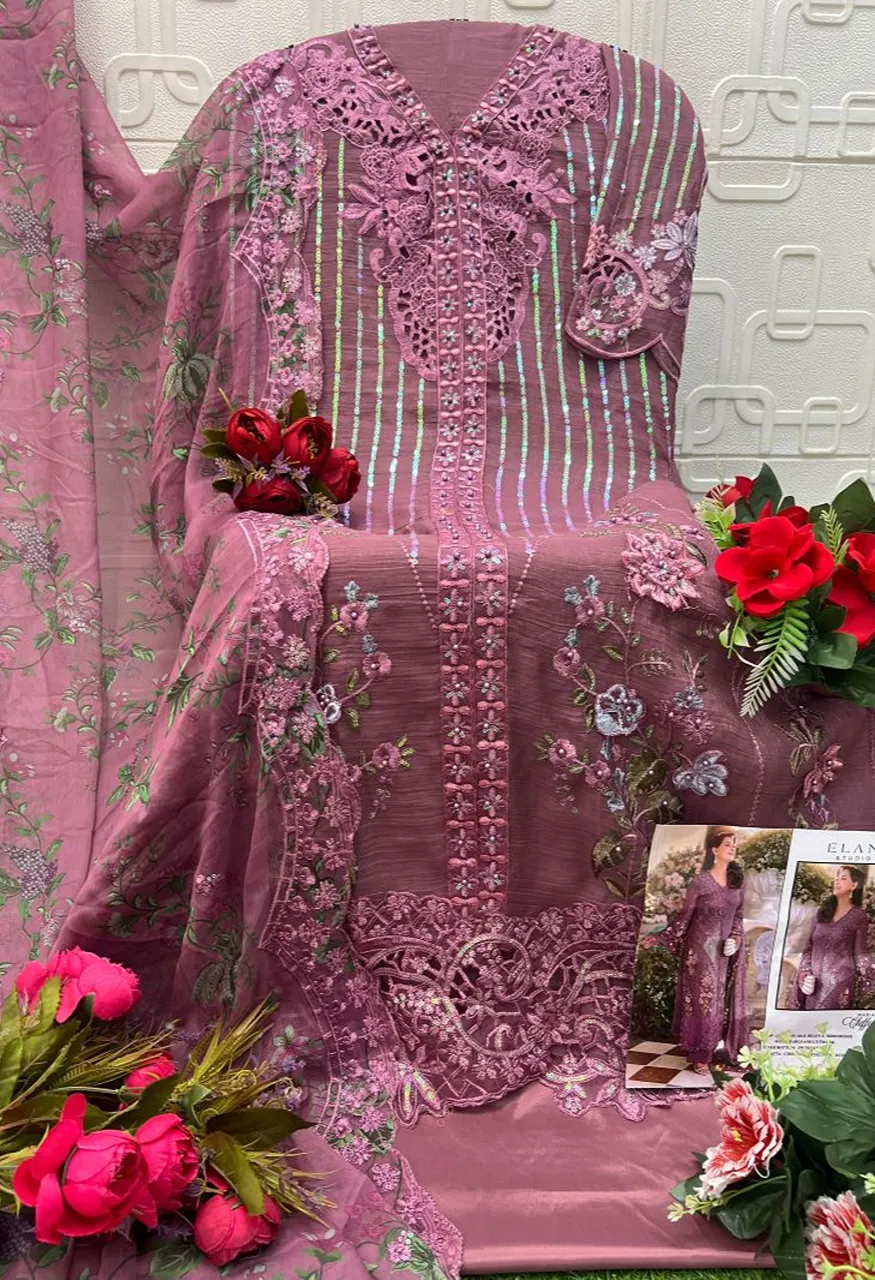 Elan E 60 Crunchy Embroidered Salwar Kameez Collection — Wholesale Pakistani Suits, Vardan Ethnic wholesale from Surat — Photo 5