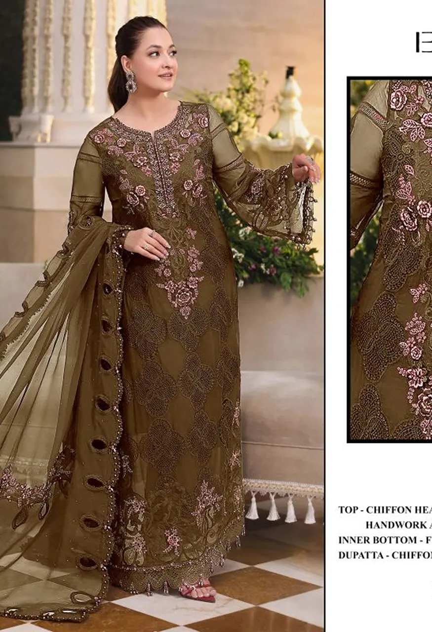 Elan E 63 A To D Chiffon Embroidered Salwar Kameez Collection — Wholesale Salwar Suits, Vardan Ethnic wholesale from Surat — Photo 3