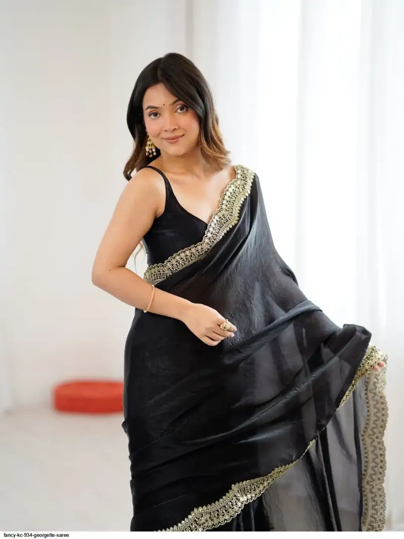 Em 24 Satin Sequence Worked Party Wear Saree — Wholesale Sarees, Vardan Ethnic wholesale from Surat — Photo 13