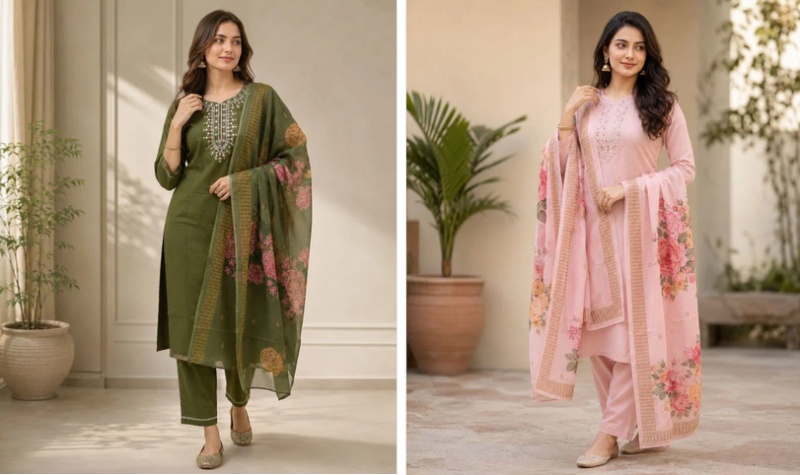 Emily 22 And 25 Rayon Slub Embroidered Designer Kurti With Bottom Dupatta Catalog — Wholesale Kurtis, Vardan Ethnic wholesale from Surat — view 2