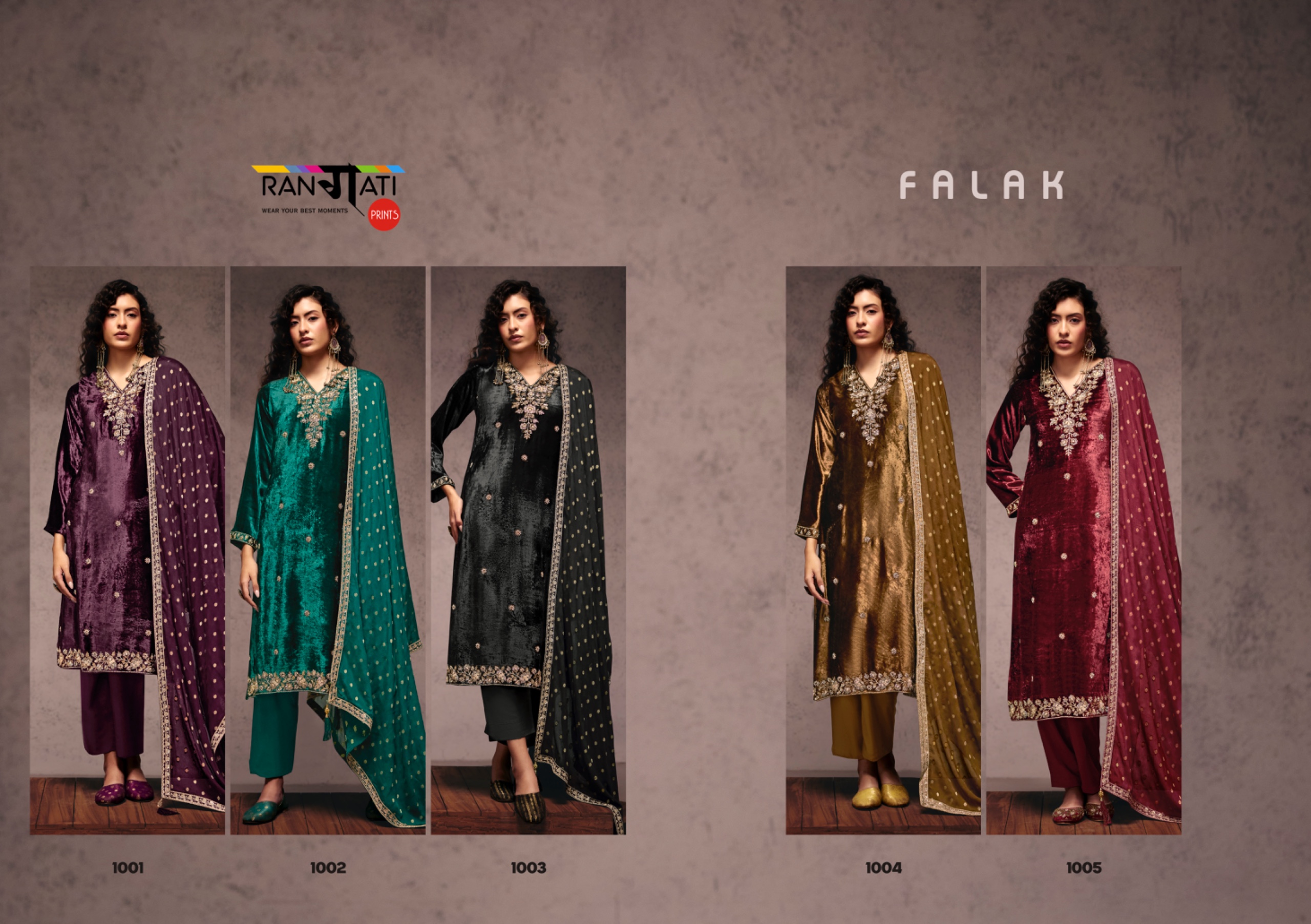 Falak Sangita Wholesale Winter Premium Velvet Salwar Kameez Collection — Wholesale Salwar Suits, FALAK wholesale from Surat — view 8