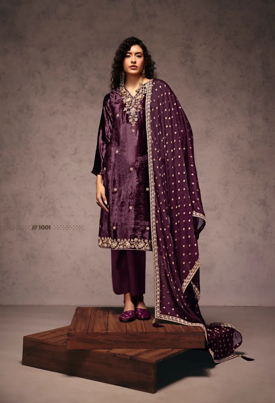 Falak Sangita Wholesale Winter Premium Velvet Salwar Kameez Collection — Wholesale Salwar Suits, FALAK wholesale from Surat — view 6