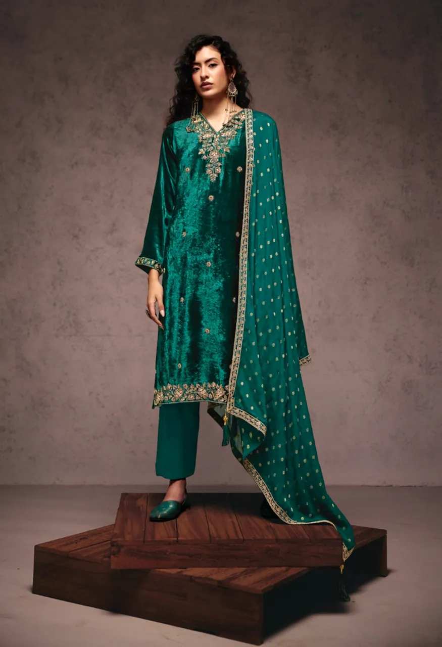 Falak Sangita Wholesale Winter Premium Velvet Salwar Kameez Collection — Wholesale Salwar Suits, FALAK wholesale from Surat — view 5