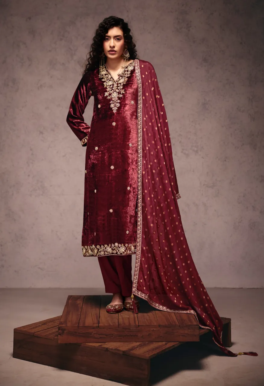 Falak Sangita Wholesale Winter Premium Velvet Salwar Kameez Collection — Wholesale Salwar Suits, FALAK wholesale from Surat — view 2