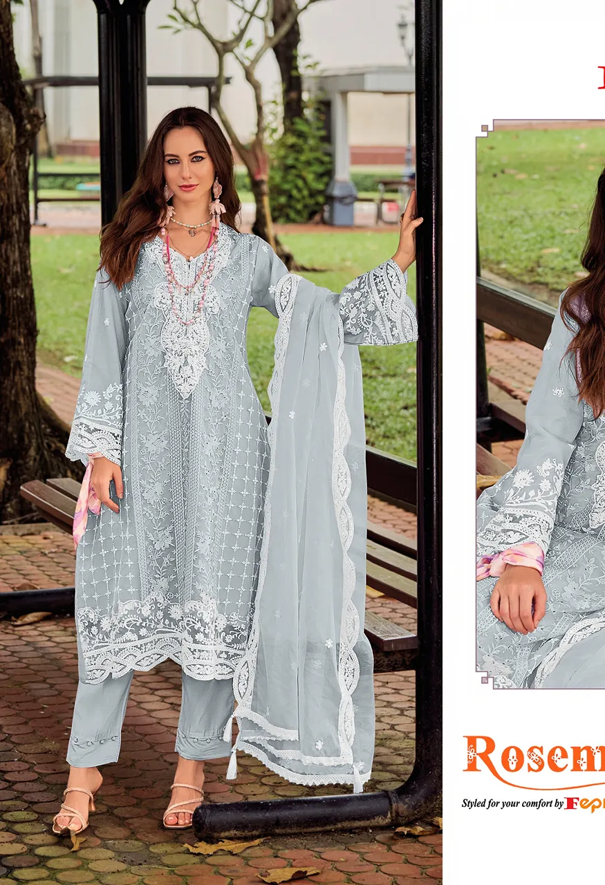 Fepic Rosemeen Organza Embroidered With Handworkd Pakistani Suit Catalog — Wholesale Salwar Suits, Fepic wholesale from Surat — Photo 3