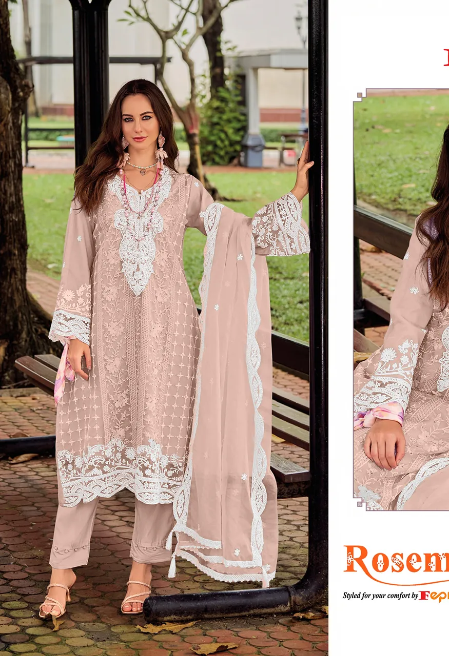 Fepic Rosemeen Organza Embroidered With Handworkd Pakistani Suit Catalog — Wholesale Salwar Suits, Fepic wholesale from Surat — Photo 4