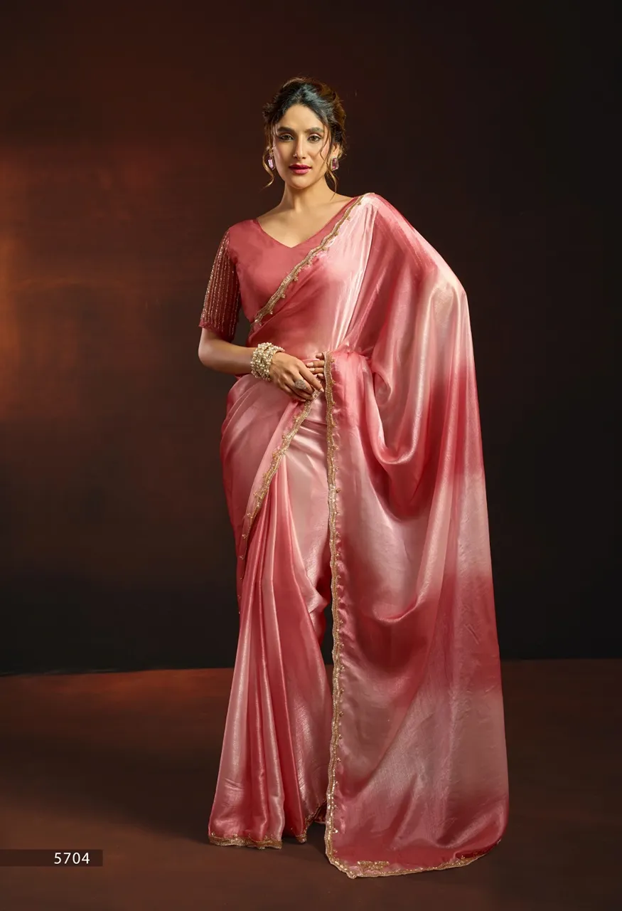 Gobuni Sudha Fendy Sartin Designer Saree Digital Print, Beads Sequin Work — Singles, Gobuni wholesale from Surat — Photo 3