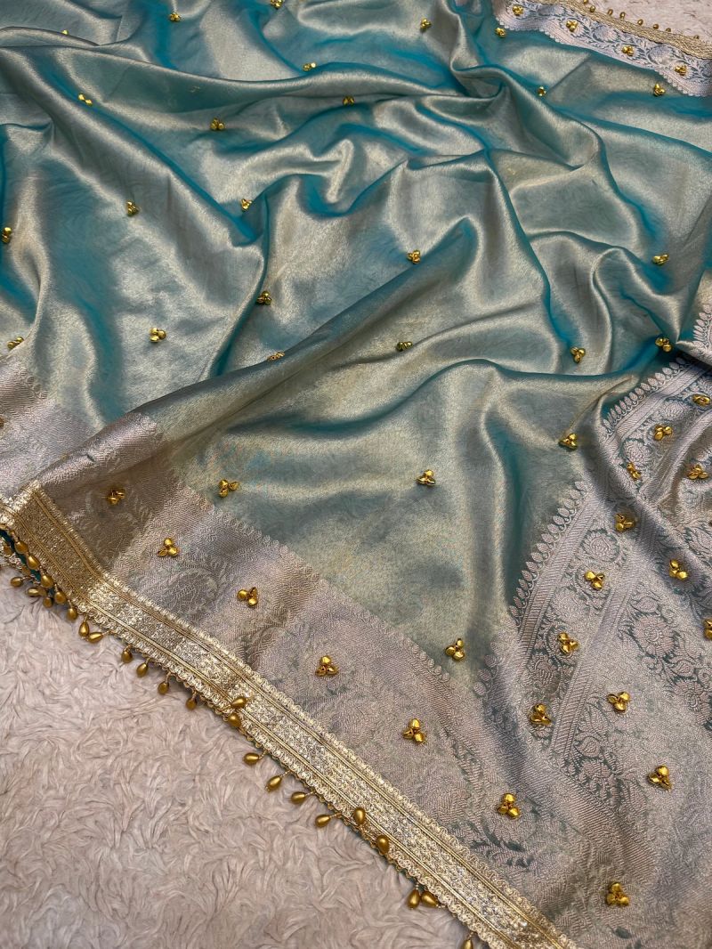 Ghunghroo Bm Soft Tissue Banarasi Party Wear Designer Saree Collection — Festival Sarees, Vardan Ethnic wholesale from Surat — view 2