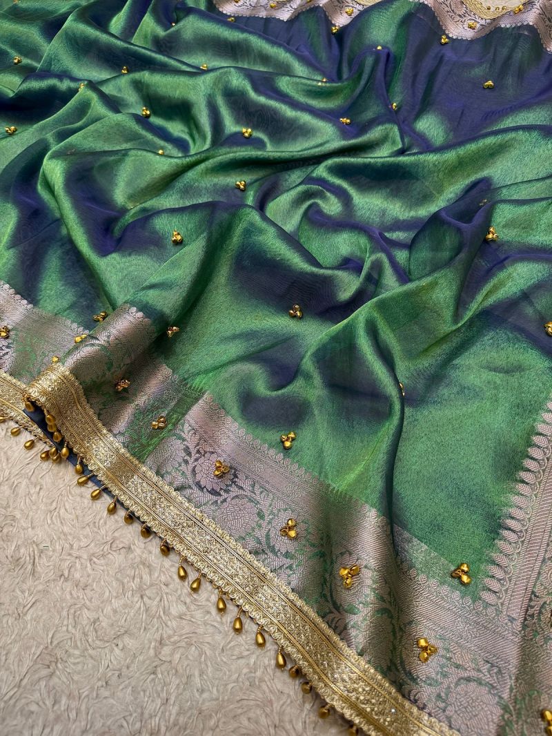 Ghunghroo Bm Soft Tissue Banarasi Party Wear Designer Saree Collection — Festival Sarees, Vardan Ethnic wholesale from Surat — view 7
