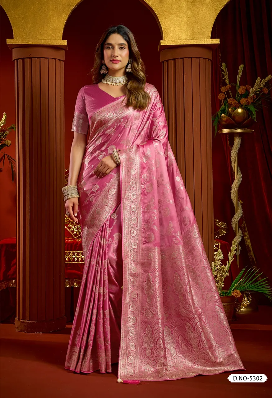 Gobuni Sumona Satin Silk Saree with Swarovski Work 6.30 Mtr Saree with Blouse — Organza Saree, Gobuni wholesale from Surat — Photo 5