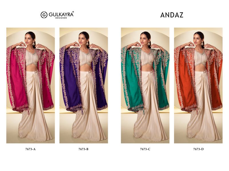 Gulkayra Andaz Real Chinon Embroidered Designer Indo Western Catalog — Festive Designer Catalog, Gulkayra wholesale from Surat — Photo 6