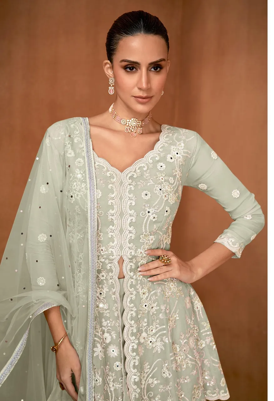 Gulkayra Designer Siyona Real Georgette Set Embroidery Sharara Suit — Wholesale Salwar Suits, Gulkayra Designer wholesale from Surat — Photo 5