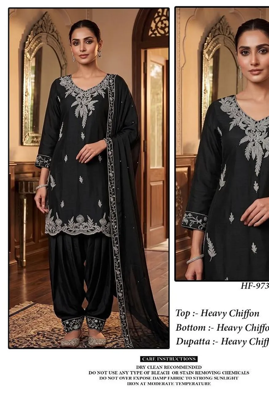 Hoor Tex 973 A To D Chinon Embroidered Designer Salwar Kameez Catalog — Wholesale Salwar Suits, Vardan Ethnic wholesale from Surat — Photo 6