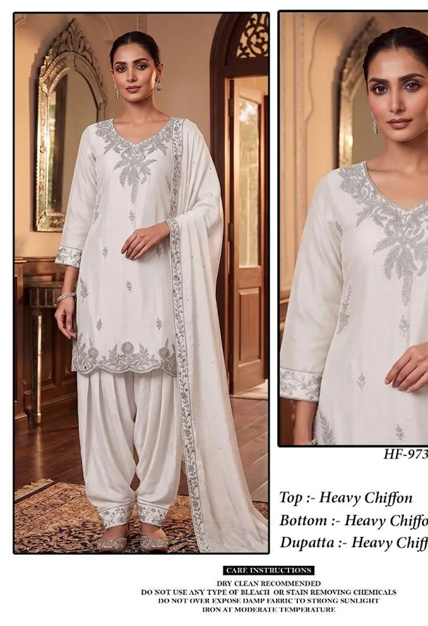 Hoor Tex 973 A To D Chinon Embroidered Designer Salwar Kameez Catalog — Wholesale Salwar Suits, Vardan Ethnic wholesale from Surat — Photo 2
