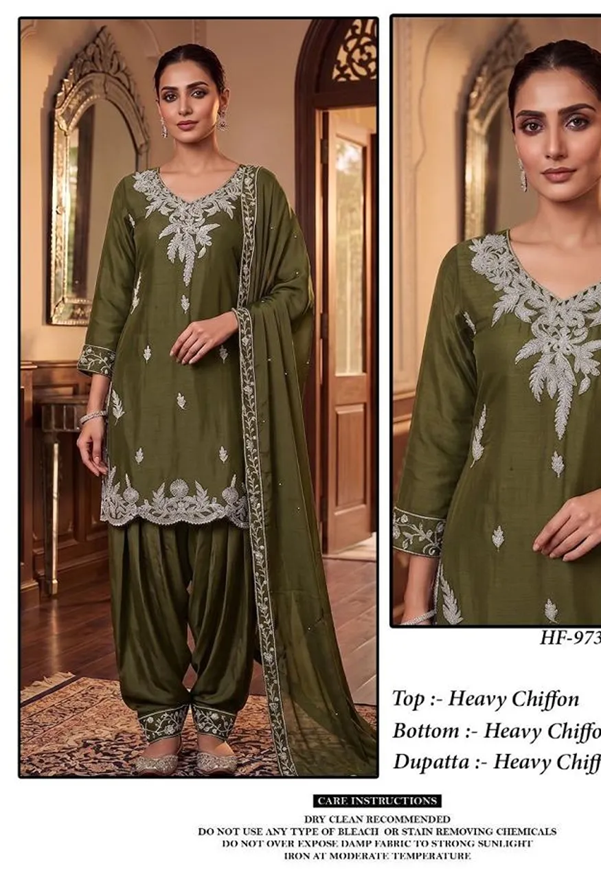 Hoor Tex 973 A To D Chinon Embroidered Designer Salwar Kameez Catalog — Wholesale Salwar Suits, Vardan Ethnic wholesale from Surat — Photo 7