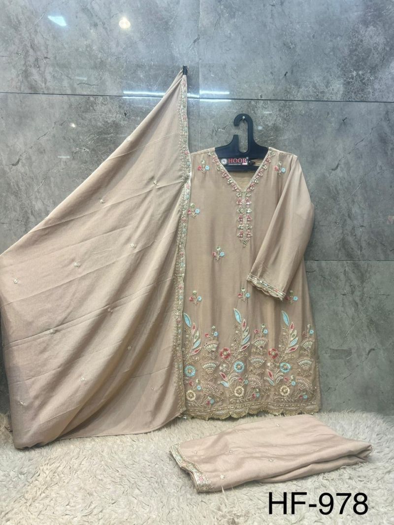 Hoor Tex 978 A To D Chinon Embroidered Designer Salwar Kameez Catalog — Wholesale Salwar Suits, hoor Tex wholesale from Surat — Photo 3
