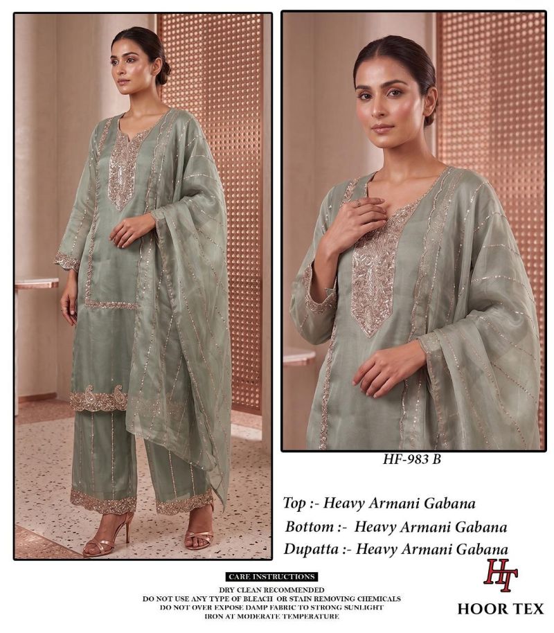 Hoor Tex 983 A To C Armani Gabana Embroidered Designer Salwar Kameez Catalog