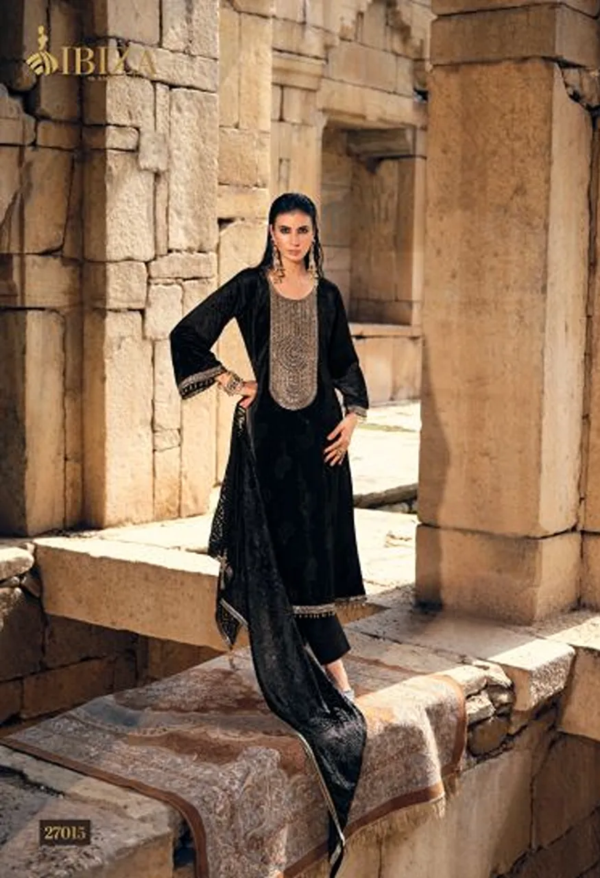 Ibiza Sang E Siyah Velvet Brasso Jaroshi Hand Work Salwar Kameez Catalog