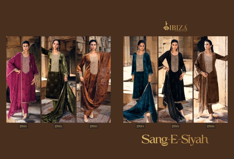 Ibiza Sang E Siyah Velvet Brasso Jaroshi Hand Work Salwar Kameez Catalog — Wholesale Salwar Suits, Ibiza wholesale from Surat — view 8